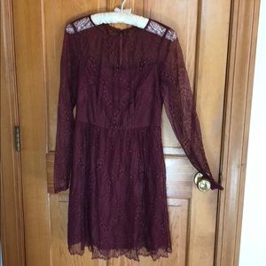 Adrianna Papell Burgundy Lace Dress